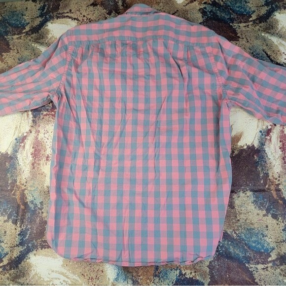 Mens J Crew Mercantile Flex Pink & Green Long Sleeve Shirt MEDIUM/ NICE - Picture 9 of 12